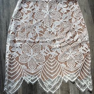 For Love and Lemons White Lace Skirt / Small
